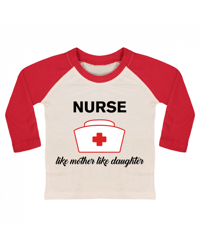 Camiseta Bebé Béisbol Manga Larga Nurse like mother like daughter por tunetoo
