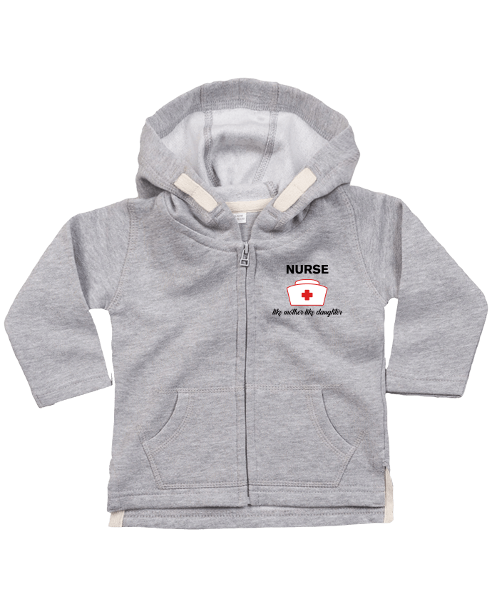 Hoddie with zip for baby Nurse like mother like daughter by tunetoo