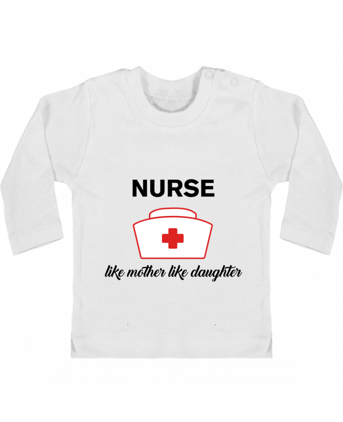 Baby T-shirt with press-studs long sleeve Nurse like mother like daughter manches longues du designer tunetoo