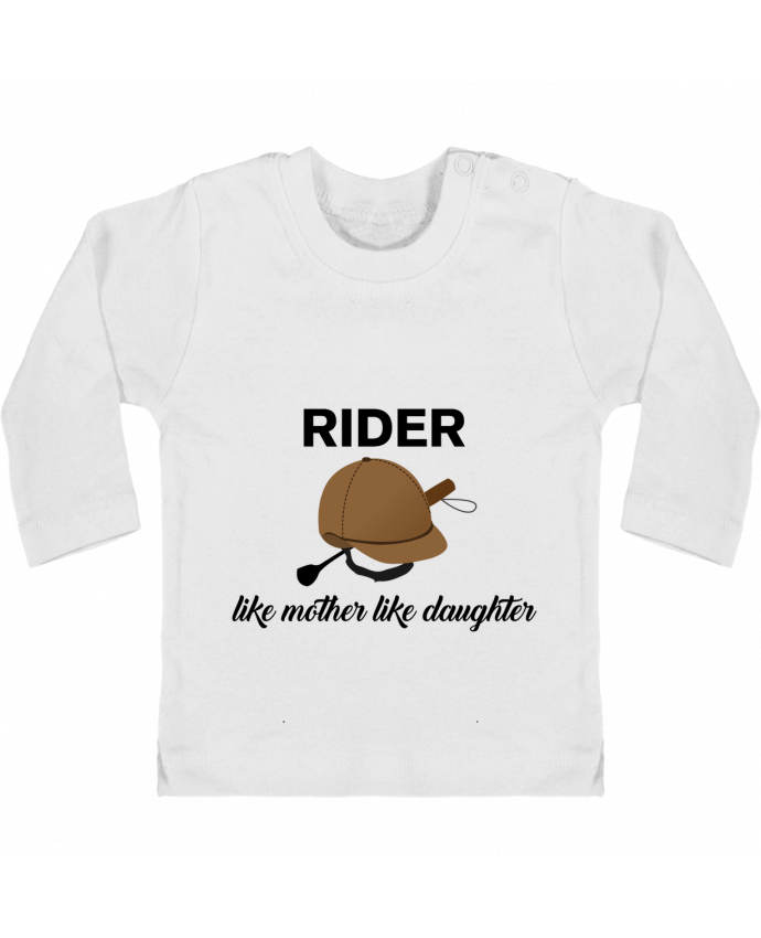 Baby T-shirt with press-studs long sleeve Rider like mother like daughter manches longues du designer tunetoo