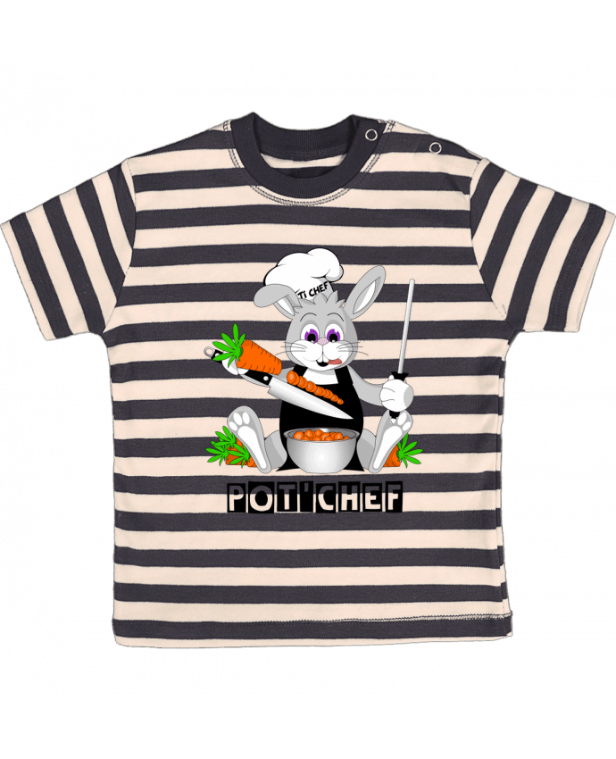 T-shirt baby with stripes Lapin Pot'Chef by CoeurDeChoux