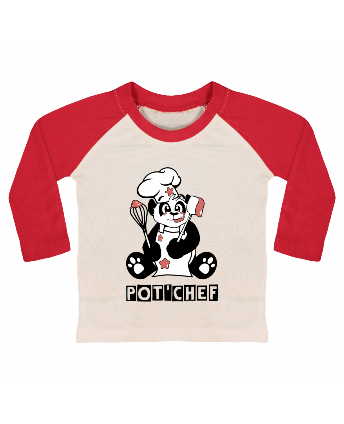 T-shirt baby Baseball long sleeve Panda Pot'Chef - Typo by CoeurDeChoux