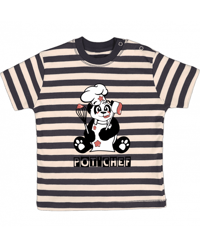 T-shirt baby with stripes Panda Pot'Chef - Typo by CoeurDeChoux