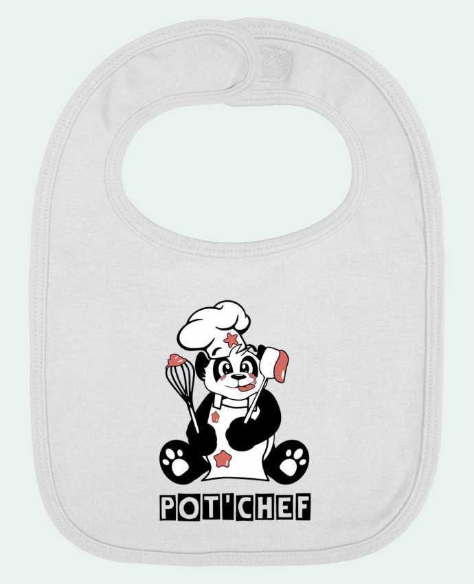 Baby Bib plain and contrast Panda Pot'Chef - Typo by CoeurDeChoux