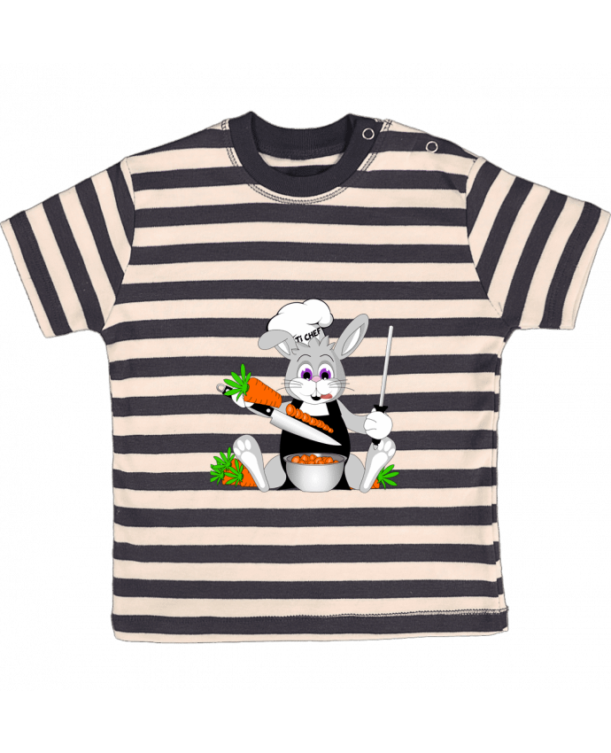 Tee-shirt bébé à rayures Lapin Pot'Chef - sans typo par CoeurDeChoux
