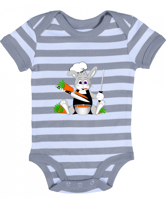 Baby Body striped Lapin Pot'Chef - sans typo - CoeurDeChoux