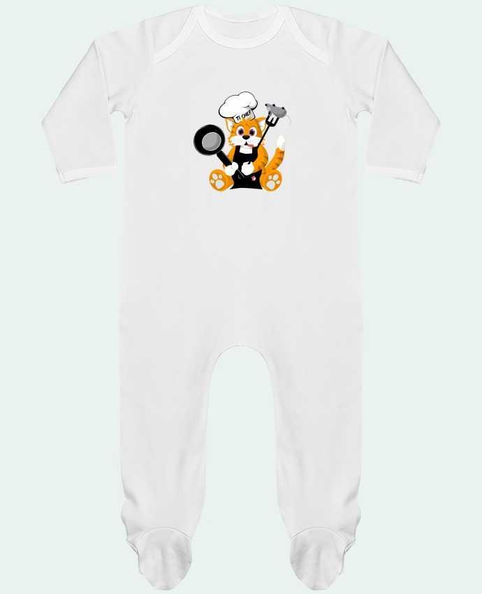 Baby Sleeper long sleeves Contrast Chat Pot'Chef by CoeurDeChoux