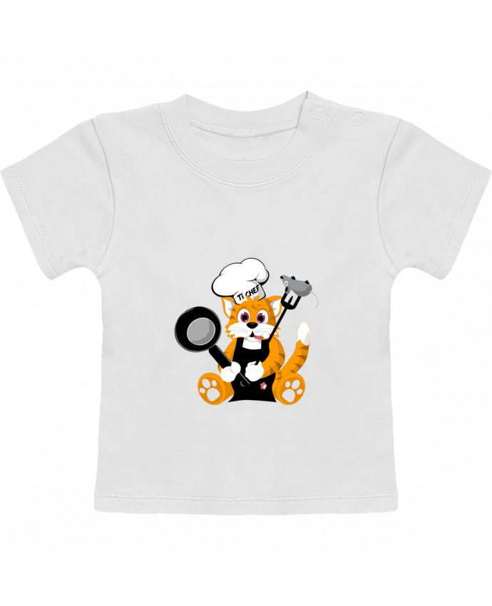 Camiseta Bebé Manga Corta Chat Pot'Chef manches courtes du designer CoeurDeChoux