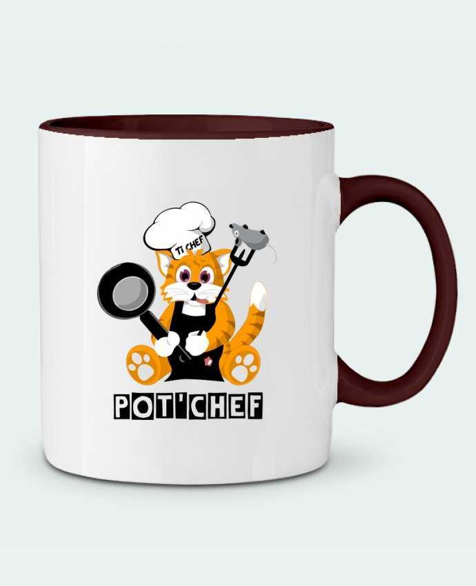 Mug bicolore Chat Pot'Chef - typo CoeurDeChoux