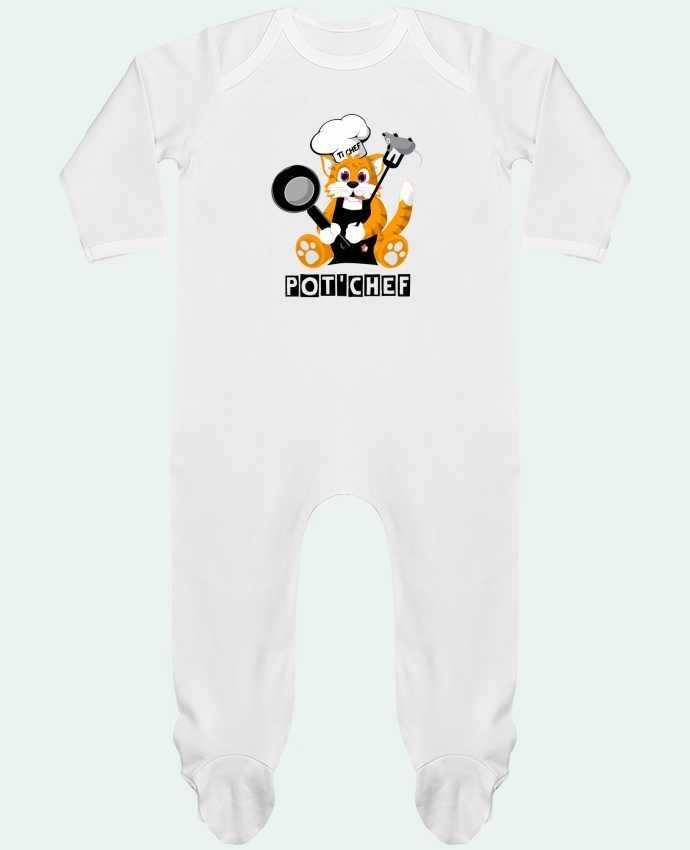Baby Sleeper long sleeves Contrast Chat Pot'Chef - typo by CoeurDeChoux