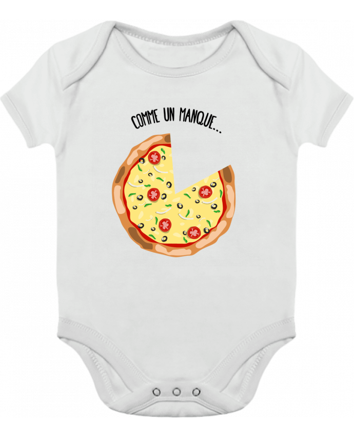 Body bébé manches contrastées Pizza duo par tunetoo