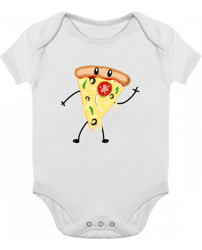 Body bébé manches contrastées Pizza guy par tunetoo