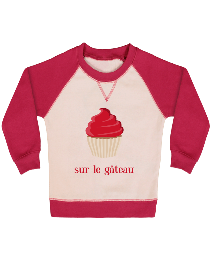 Sweat bébé manches contrastée sur le gâteau par tunetoo