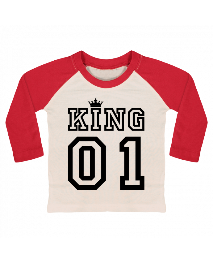 Camiseta Bebé Béisbol Manga Larga King 01 por tunetoo