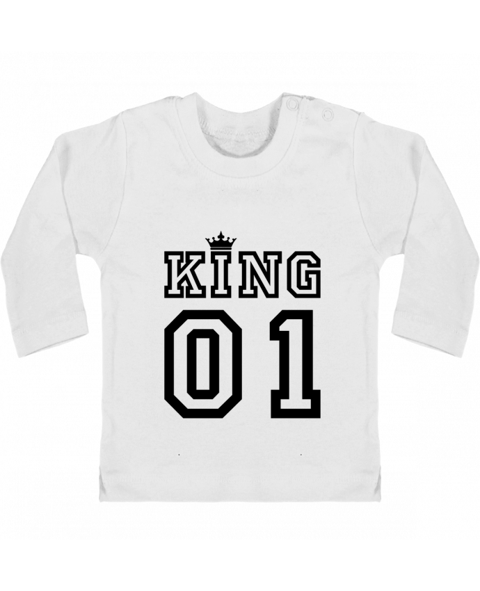 Baby T-shirt with press-studs long sleeve King 01 manches longues du designer tunetoo