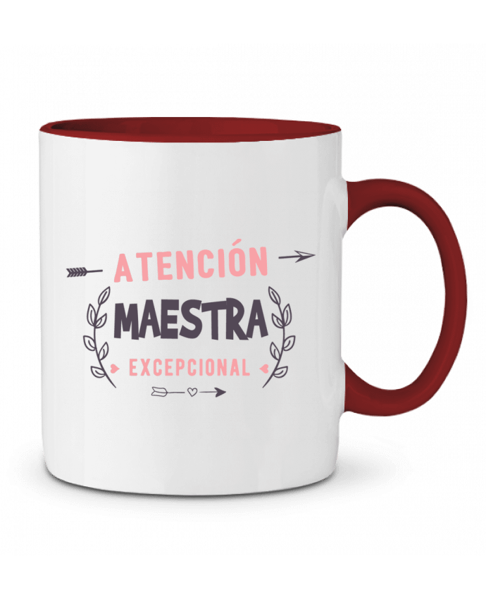 Mug bicolore Atención maestra exceptional tunetoo