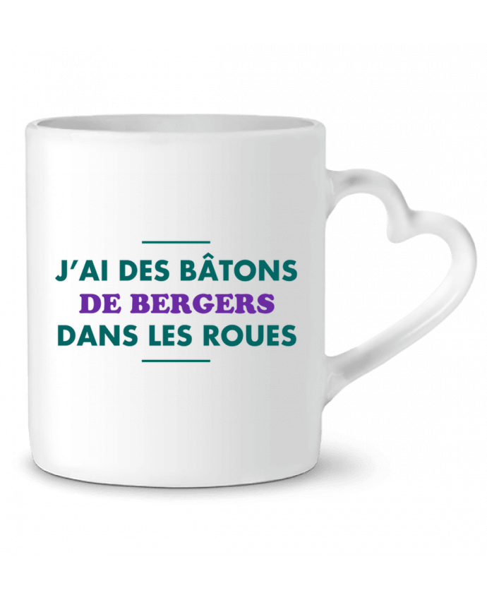 Taza Corazón J'ai des bâtons de bergers dans les roues por tunetoo