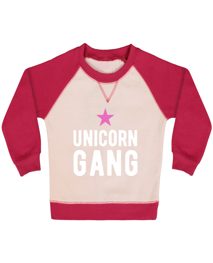 Sweat bébé manches contrastée Unicorn gang par Original t-shirt