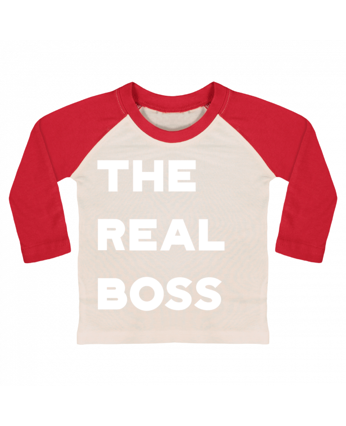 Tee-shirt Bébé Baseball ML The real boss par Original t-shirt
