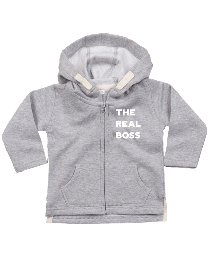 Hoddie with zip for baby The real boss by Original t-shirt