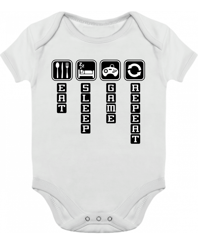 Body bébé manches contrastées Gamer life cycle par Original t-shirt