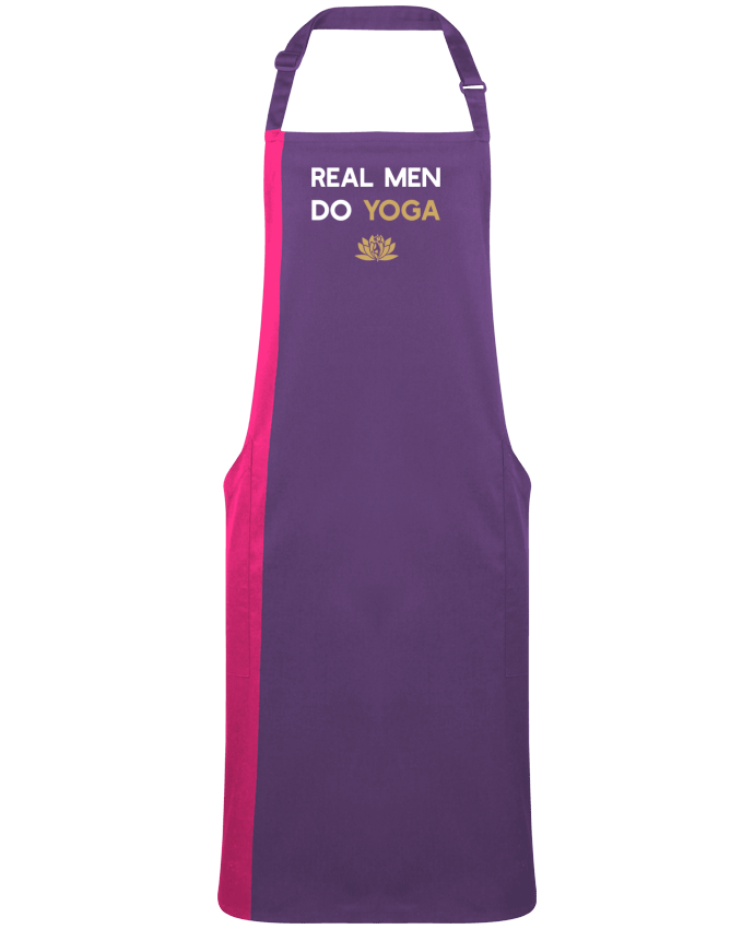 Two-tone long Apron Real men do yoga by  Original t-shirt