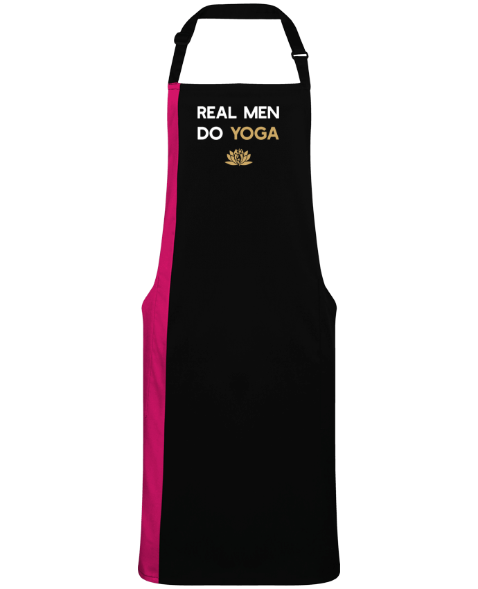 Tablier bicolore Real men do yoga par  Original t-shirt