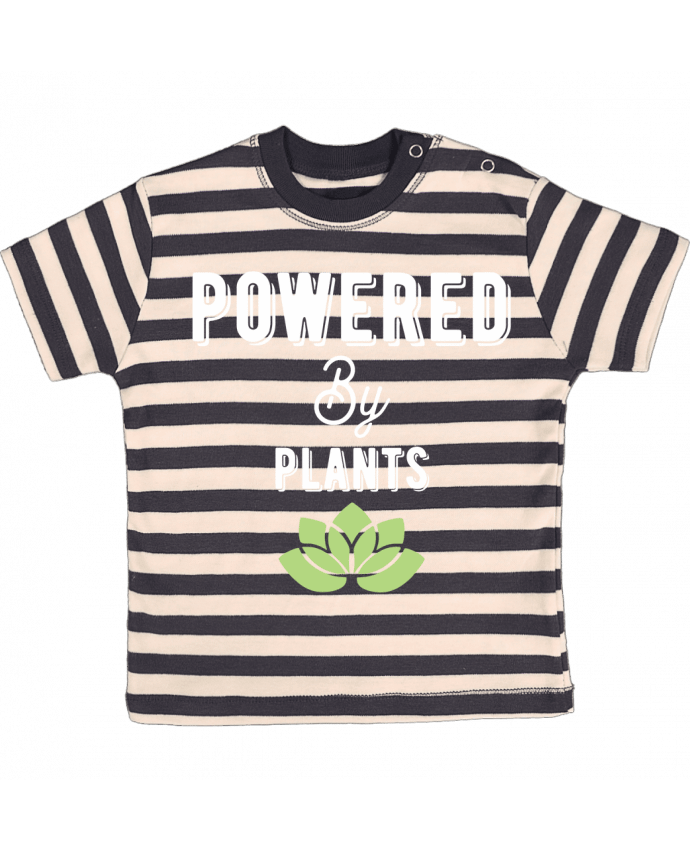 Tee-shirt bébé à rayures Powered by plants par Original t-shirt