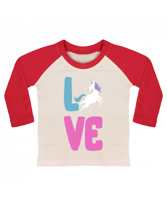 Camiseta Bebé Béisbol Manga Larga Unicorn love por Original t-shirt