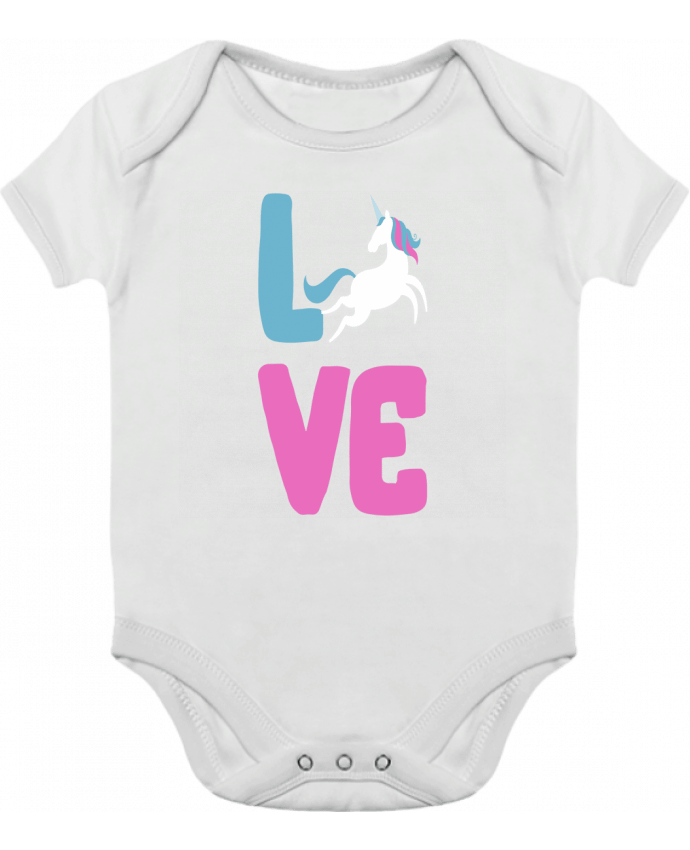 Body bébé manches contrastées Unicorn love par Original t-shirt