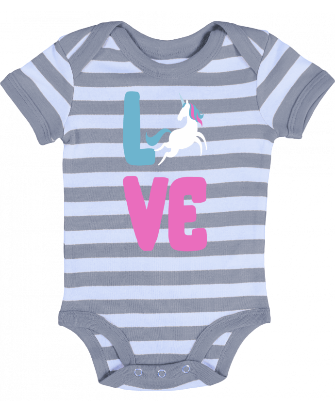 Baby Body striped Unicorn love - Original t-shirt