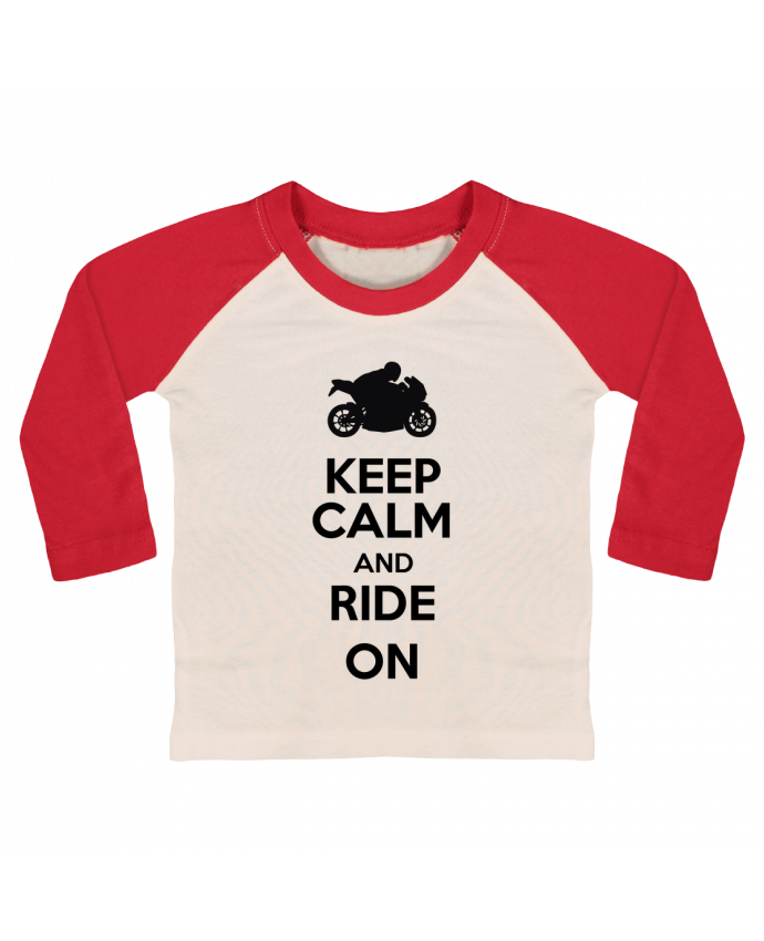 Tee-shirt Bébé Baseball ML Keep calm Moto par Original t-shirt