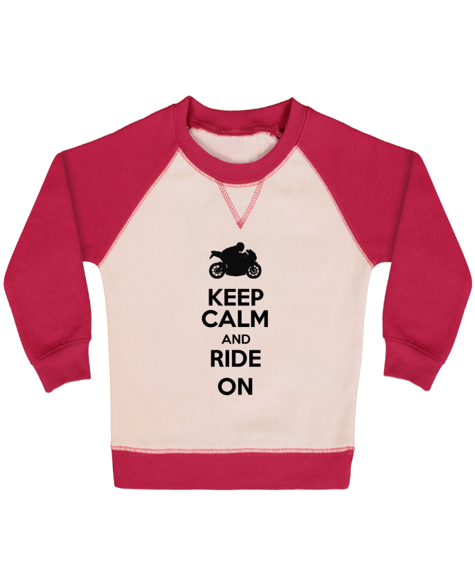 Sweatshirt Baby crew-neck sleeves contrast raglan Keep calm Moto by Original t-shirt