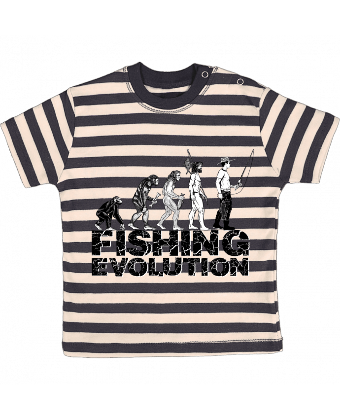 Tee-shirt bébé à rayures Fishing evolution par Original t-shirt