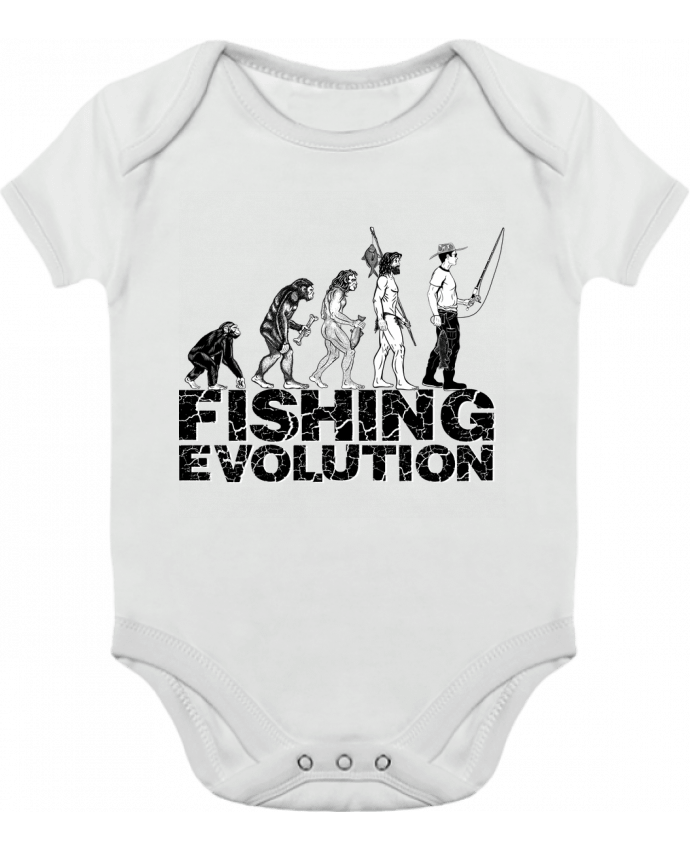 Body bébé manches contrastées Fishing evolution par Original t-shirt