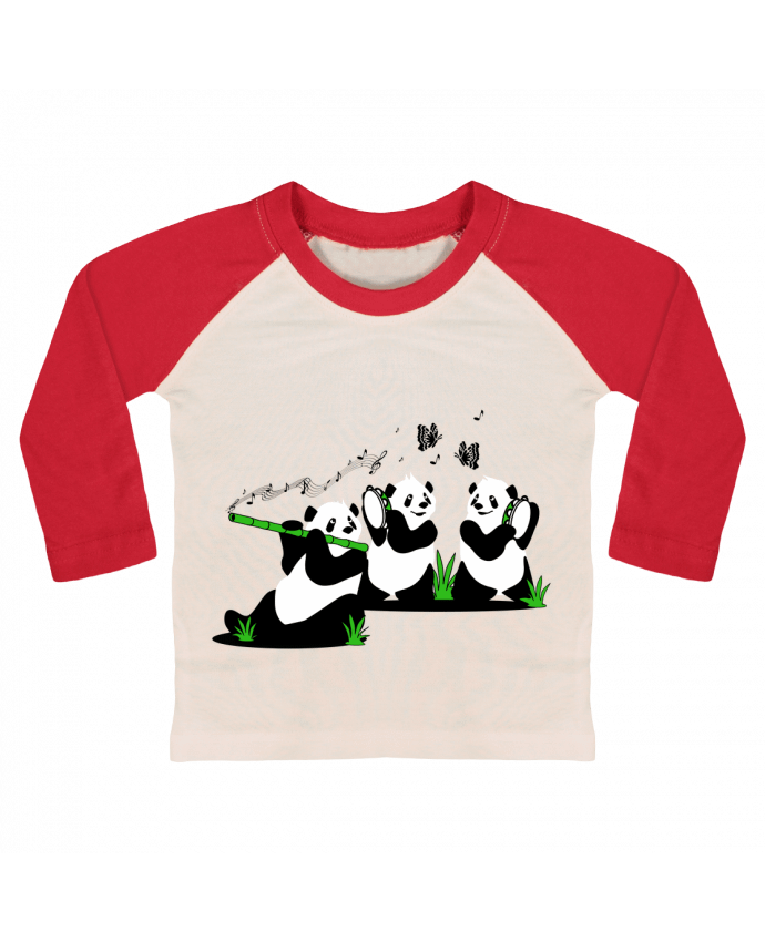 T-shirt baby Baseball long sleeve panda's band by CoeurDeChoux