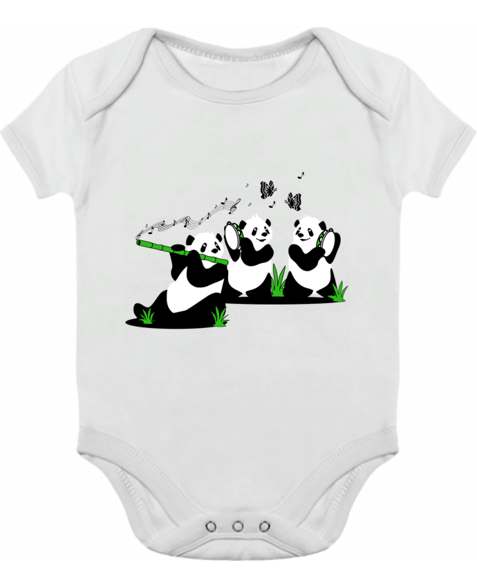 Body bébé manches contrastées panda's band par CoeurDeChoux