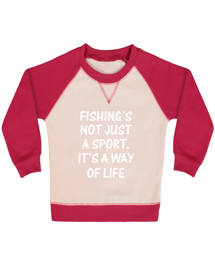 Sweat bébé manches contrastée Fishing way of life par Original t-shirt