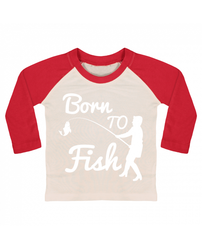 Camiseta Bebé Béisbol Manga Larga Born to fish por Original t-shirt