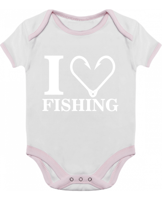 Body bébé manches contrastées I love fishing par Original t-shirt