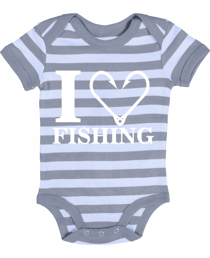 Baby Body striped I love fishing - Original t-shirt