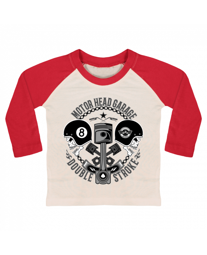Tee-shirt Bébé Baseball ML Motor Head Biker par Original t-shirt