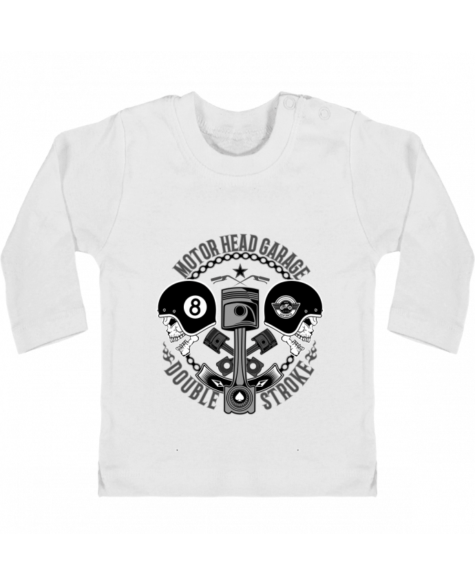 Baby T-shirt with press-studs long sleeve Motor Head Biker manches longues du designer Original t-shirt