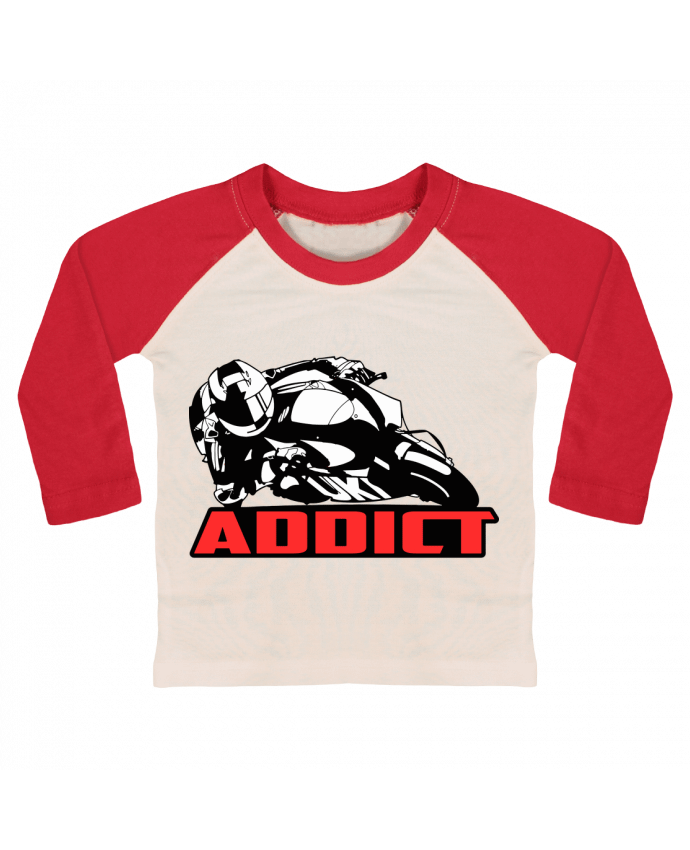 Tee-shirt Bébé Baseball ML Moto addict par Original t-shirt