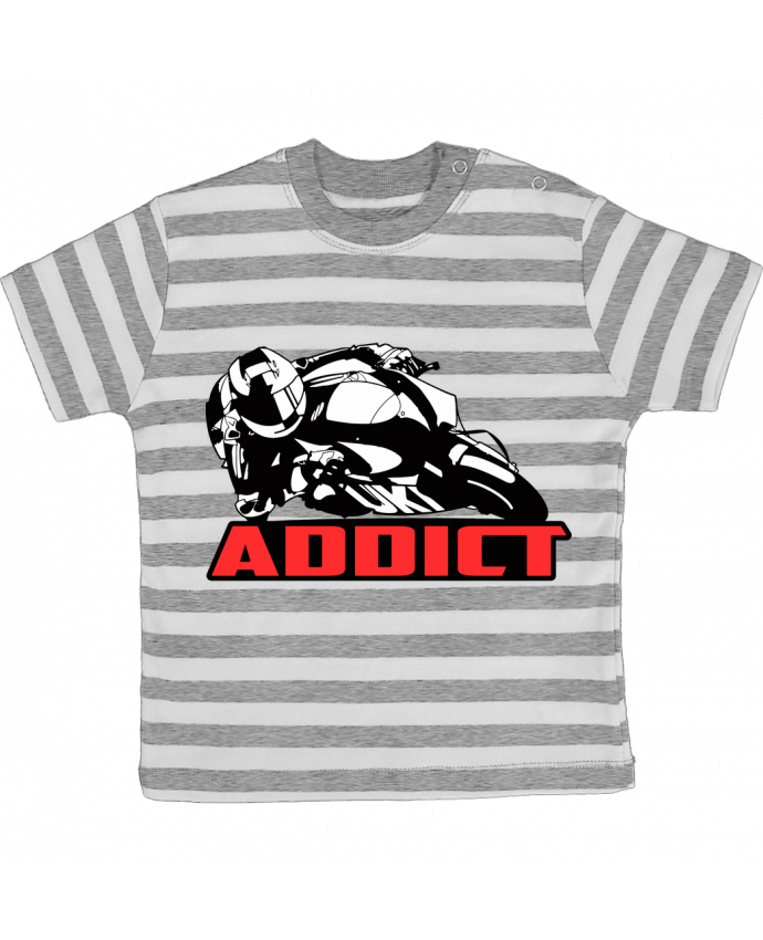 T-shirt baby with stripes Moto addict by Original t-shirt