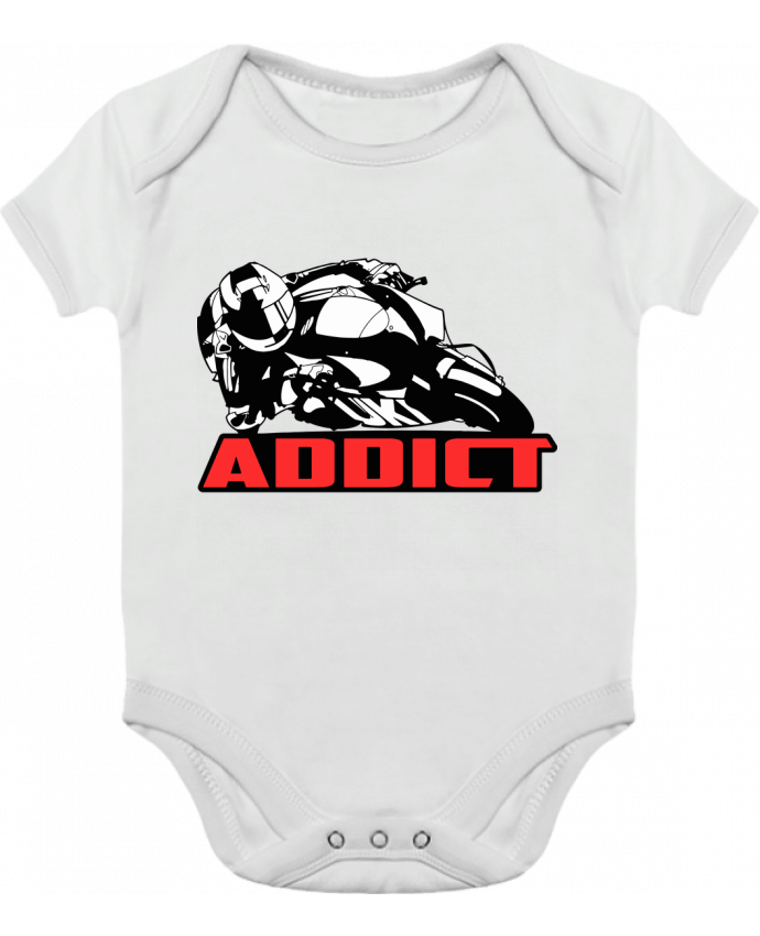 Body bébé manches contrastées Moto addict par Original t-shirt