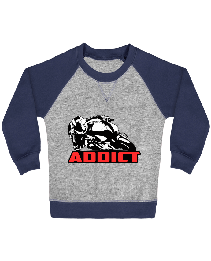 Sweatshirt Baby crew-neck sleeves contrast raglan Moto addict by Original t-shirt