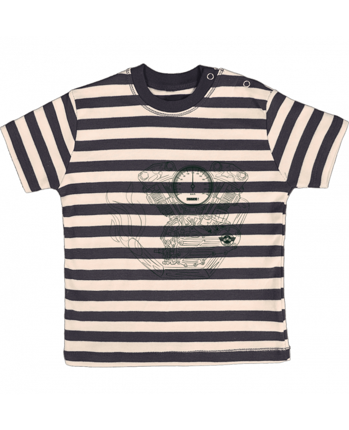 T-shirt baby with stripes Moto Engine by Original t-shirt