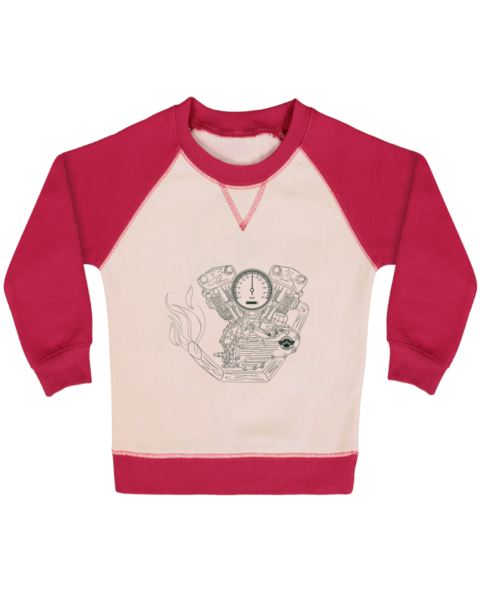 Sweatshirt Baby crew-neck sleeves contrast raglan Moto Engine by Original t-shirt