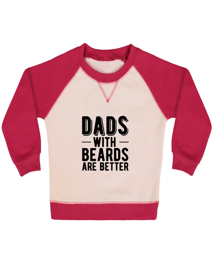 Sweat bébé manches contrastée Dad beard par Original t-shirt